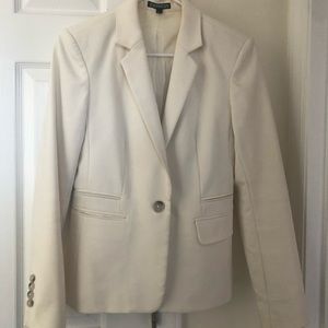 Express off-white tailored suit blazer